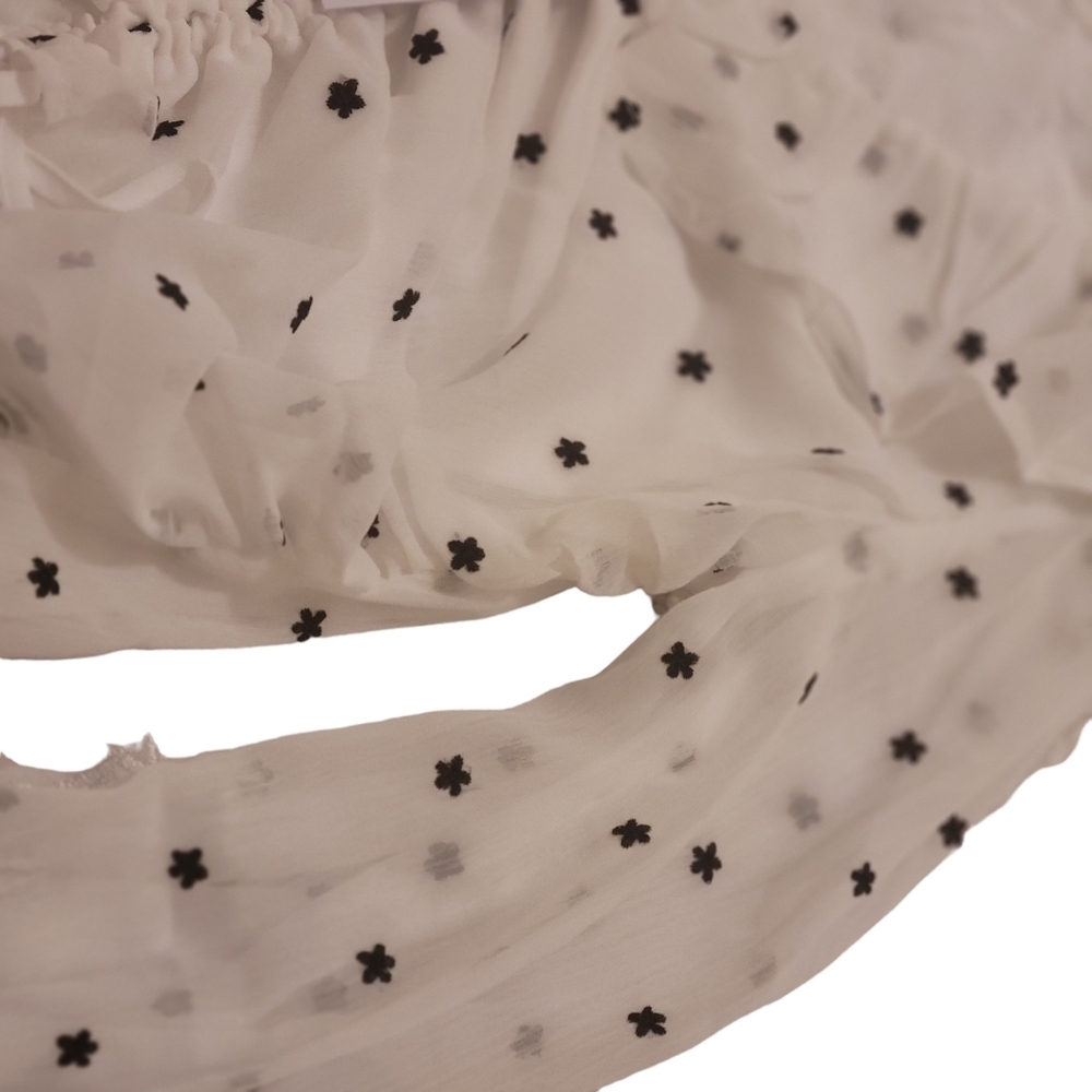 Nwt WAYF Liz Ruched Ruffle Neck Women's Blouse Size S NWT - Picture 5 of 12